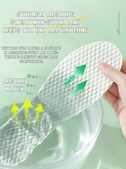 10 Pairs Disposable Wood Pulp Insoles Thin Breathable Sweat Shoe Pads Unisex