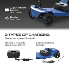 4 Wheels Foldable Mobility Scooter 20 Miles 330bs Capacity 5 MPH w/ LED Light