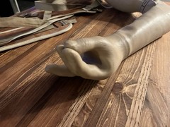 Vintage Mechanical Prosthetic Arm w/ Harness & Rubber Hand Elbow Joint