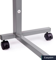 Overbed Table Adjustable Pneumatic – Walnut, Wheels, 30×15 inches