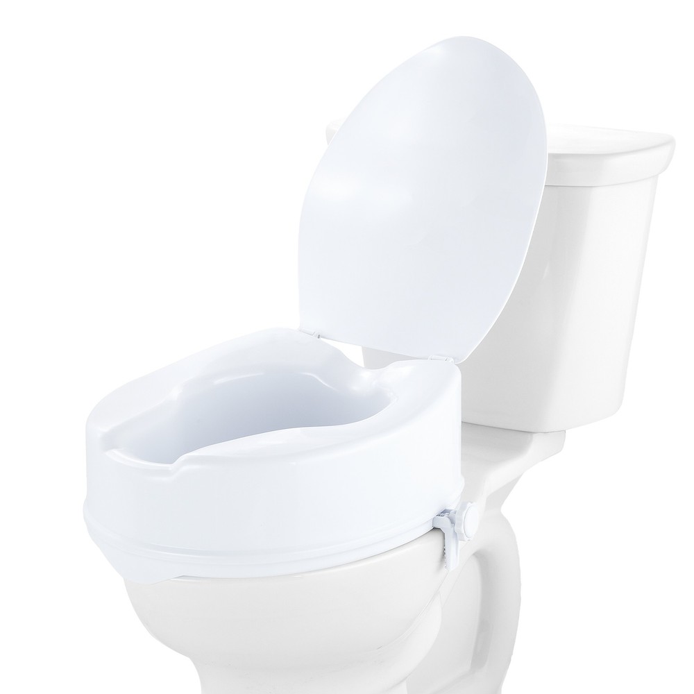 Raised Toilet Seat 5″ Raised 300 lbs Universal Toilet Riser for Elderly Non-Slip