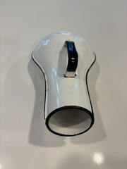 Vintage White Black Porcelain Coated Urinal Bed Pan Unmarked Enamelware Enamel