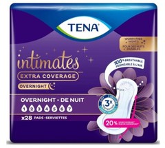 Tena Intimates Extra Coverage Overnight Incontinence Pads, 28 Count