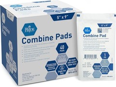 Combine ABD Pads 5 x 9 Inch, 40 Count Sterile Abdominal Pads, High Absorbency…