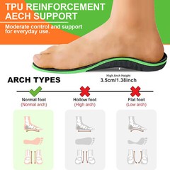 Orthotic Insoles High Arch Support Inserts Plantar Fasciitis Flat Feet Foot Pad