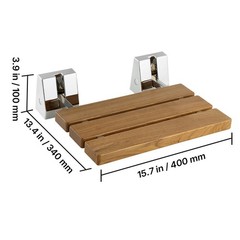 Uimoso Foldable Shower Seat Wall Mounted Teak Shower Bench Chair 330LBS Capacity