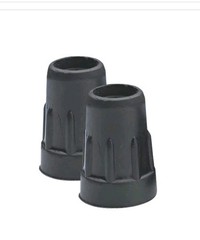 2 Pack Rubber Cane Tips 3/4 Inch Skid-Resistant And Metal-Reinforced TPR Carex