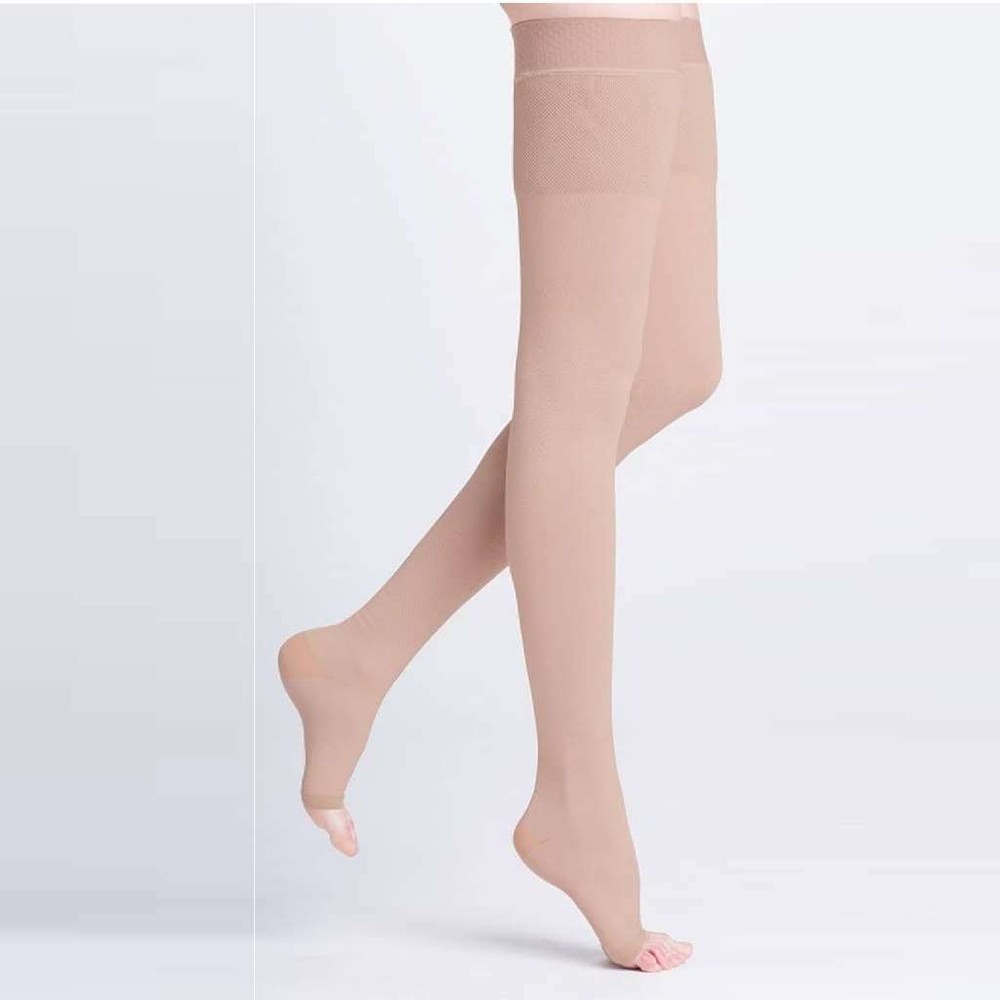 Sigvaris 503NL1077 Natural Rubber 30-40 mmHg Open Toe Unisex Thigh High Sock wit