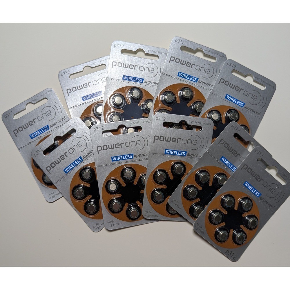 Power One p312 Hearing Aid Batteries 60 Count Wireless Approved | Exp. 2024/01