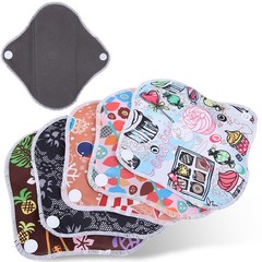 Menstrual Pad Reusable Waterproof Bamboo Charcoal Fiber Cloth Washable Women