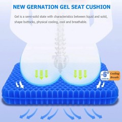 Gel Seat Cushion, Double Thick Egg Gel Cushion for Pressure Pain Relief, Brea…