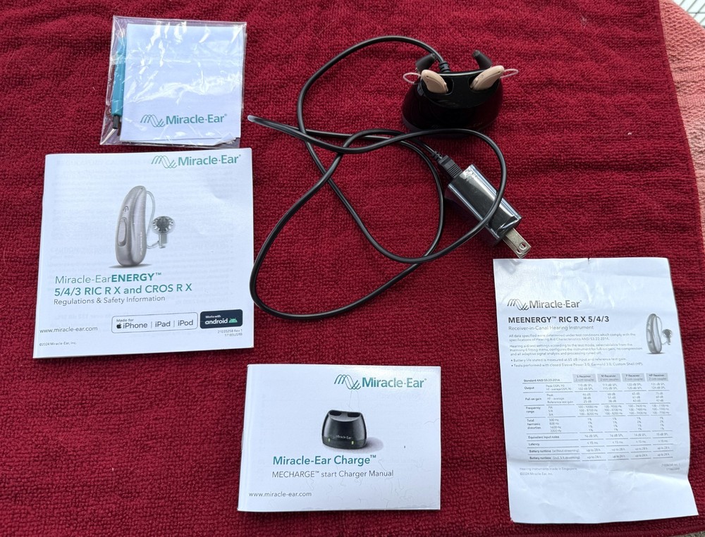 MIRACLE EAR HEARING AIDS MEERENGRY 5 RIC 5W – AS PICTURED – READ DESCRIPTION