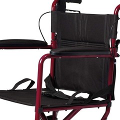 Econo Home Lightweight Foldable Transport Wheelchair w/Handbrakes RED