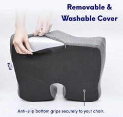 Cushion Lab Patented Pressure Relief Seat Cushion for Long Sitting Hours, Gray