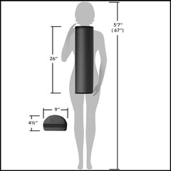 Saloniture Jumbo Half Round Massage Table Bolster 1 Count (Pack of 1), Black