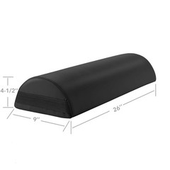 Saloniture Jumbo Half Round Massage Table Bolster 1 Count (Pack of 1), Black