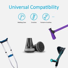 3/4″ All Terrain Cane & Crutch Tips, Heavy Duty Rubber Foot Pads (2 Pack)