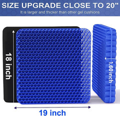 Gel Seat Cushion, Super Large (19X18X1.6Inch) Gel Cushion Chair Pads with Non-Sl