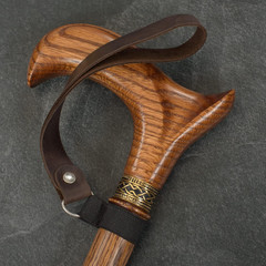 Handmade Leather Cane Strap – Stylish Wrist Strap for Canes and Walking Sticks