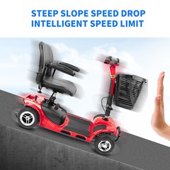 4 Wheels Mobility Scooter Power FoldingTravel Wheelchair Scooter W/ Swivel Seats
