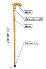 Dr. Watson – Handcrafted Wooden Walking Stick, Walking Cane with Duke Handle