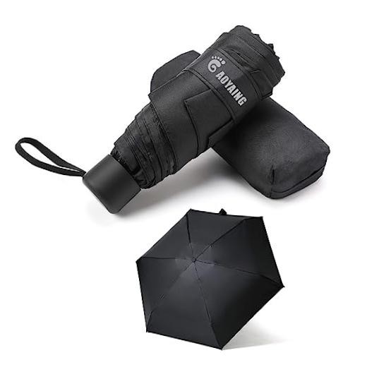 Small Mini Umbrella with Case Light Compact 34 Inches (1-Pack) B1.1 Black