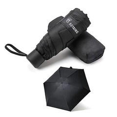 Small Mini Umbrella with Case Light Compact 34 Inches (1-Pack) B1.1 Black