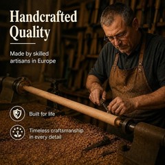 Dr. Watson – Handcrafted Wooden Walking Stick, Walking Cane with Fritz Handle