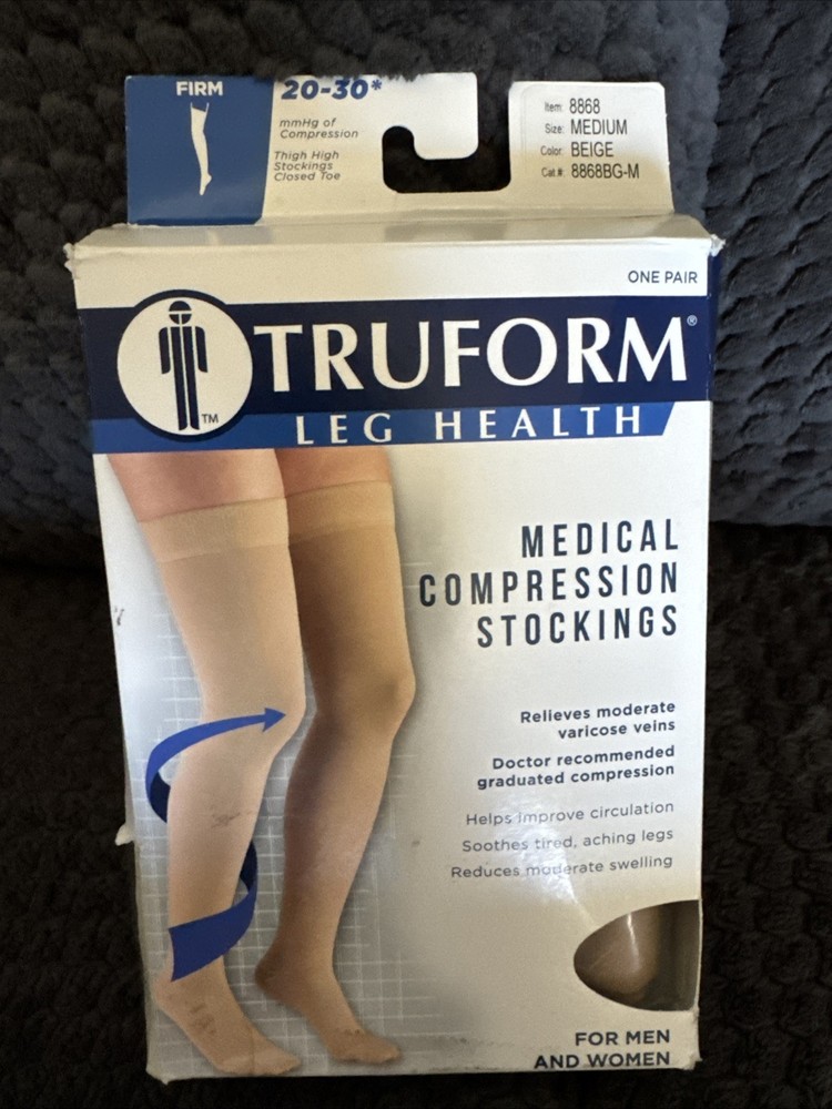 TRUFORM Medical Compression Stockings 20-30 mm BEIGE #8865 Size: Medium