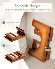 Bamboo Toilet Stool for Adults – 7 Inches Squat Step