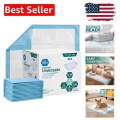 Disposable Underpads 17“ x 24“ 100-Count Incontinence Pads, Bed Covers, Pup…
