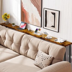 Grleaf 63 Narrow Console Sofa Table Built-In Power Strip 2 Ac Outlets 2 Usb