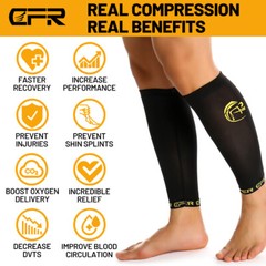 COPPER Compression Calf Sleeve Running Leg Support Brace Sport Shin Splint Socks