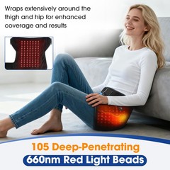 Red Light Therapy Hip Thigh Wrap with 105 LED Beads 660-850nm Light 3 Heat Level