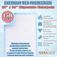 Disposable Underpads 23×36 Bed Pads Chux Pads for Adults & Pets 150 Pack