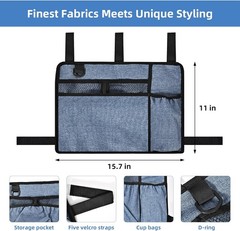 Dark Blue Walker Storage Bag with Cup Holder – Foldable Water Resistant Large Ca