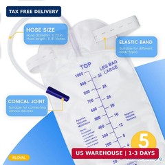 5PCS Leg Urinary Drainage Bags,1000ML Large Capacity Catheter Leg Bag,2 Adjustab