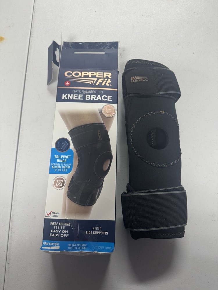 Copper Fit NATURAL MOTION Knee Brace, Tri-Pivot Hinge, Adjustable New Open Box