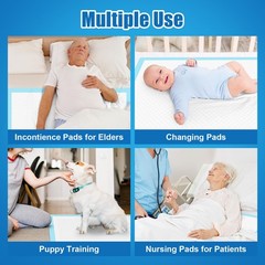 VISRIE 100Pcs 30” x 36”Bed Pads Disposable Adult, 100P, White & Blue