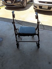 4-Wheel Rollator Walker with Seat & Handbrakes, Black, Indoor/Outdoor