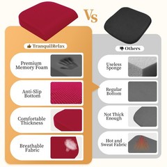 XL Memory Foam Seat Cushion for Office, Home & Car – Non-Slip Pad for Back, Scia