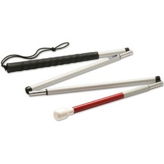 Ambutech 4-Sec. Folding Graphite Cane-Marsh-52-in 52″, White