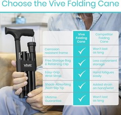 Collapsible Walking Cane with Ergonomic Grip – 37-inch Lightweight Mobility Aid