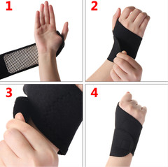 1 Pair Black Tourmaline Self-Heating Wrist Brace Bands – Arthritis Pain Relief