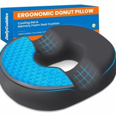 Donut Pillow for Tailbone Pain, Hemorrhoids – Cooling Gel Memory Foam Chair Seat