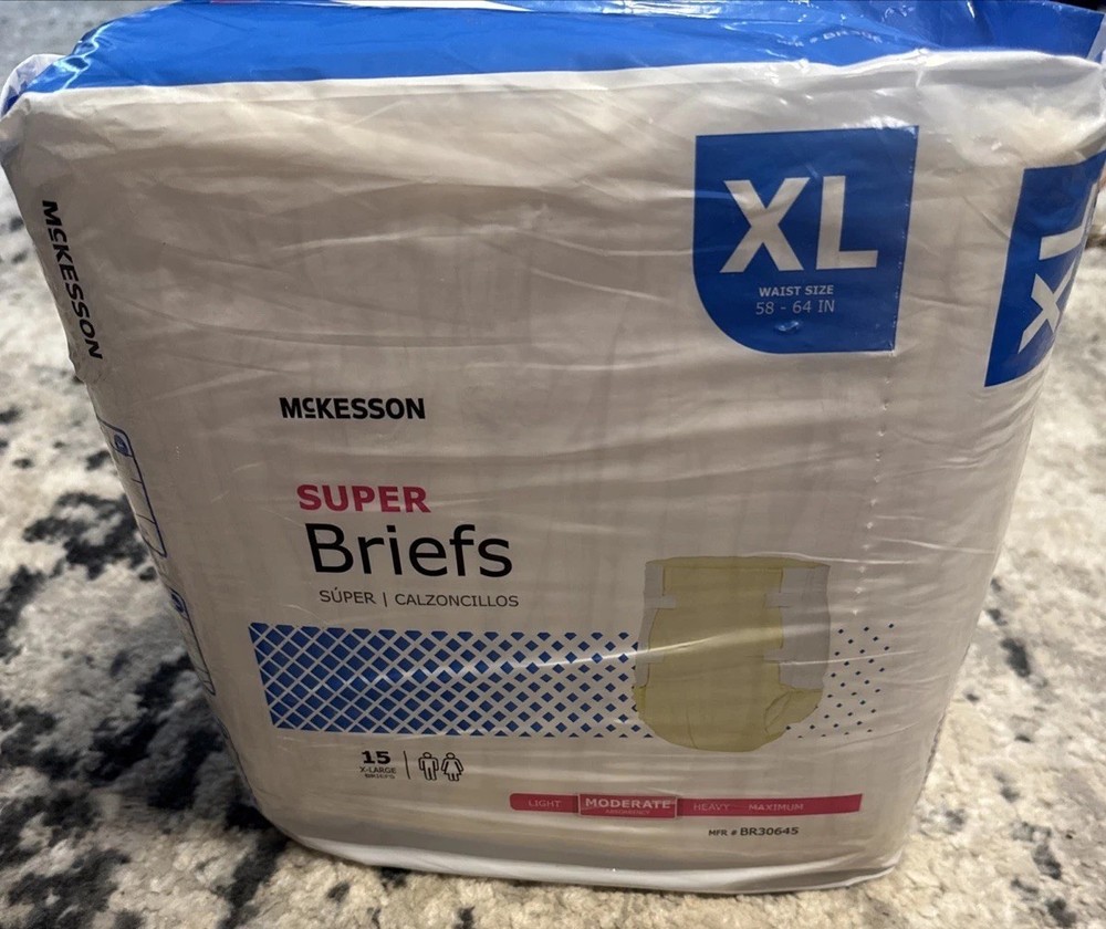 McKesson Super Briefs Adult disposable Moderate underwear X-Large 15 Count