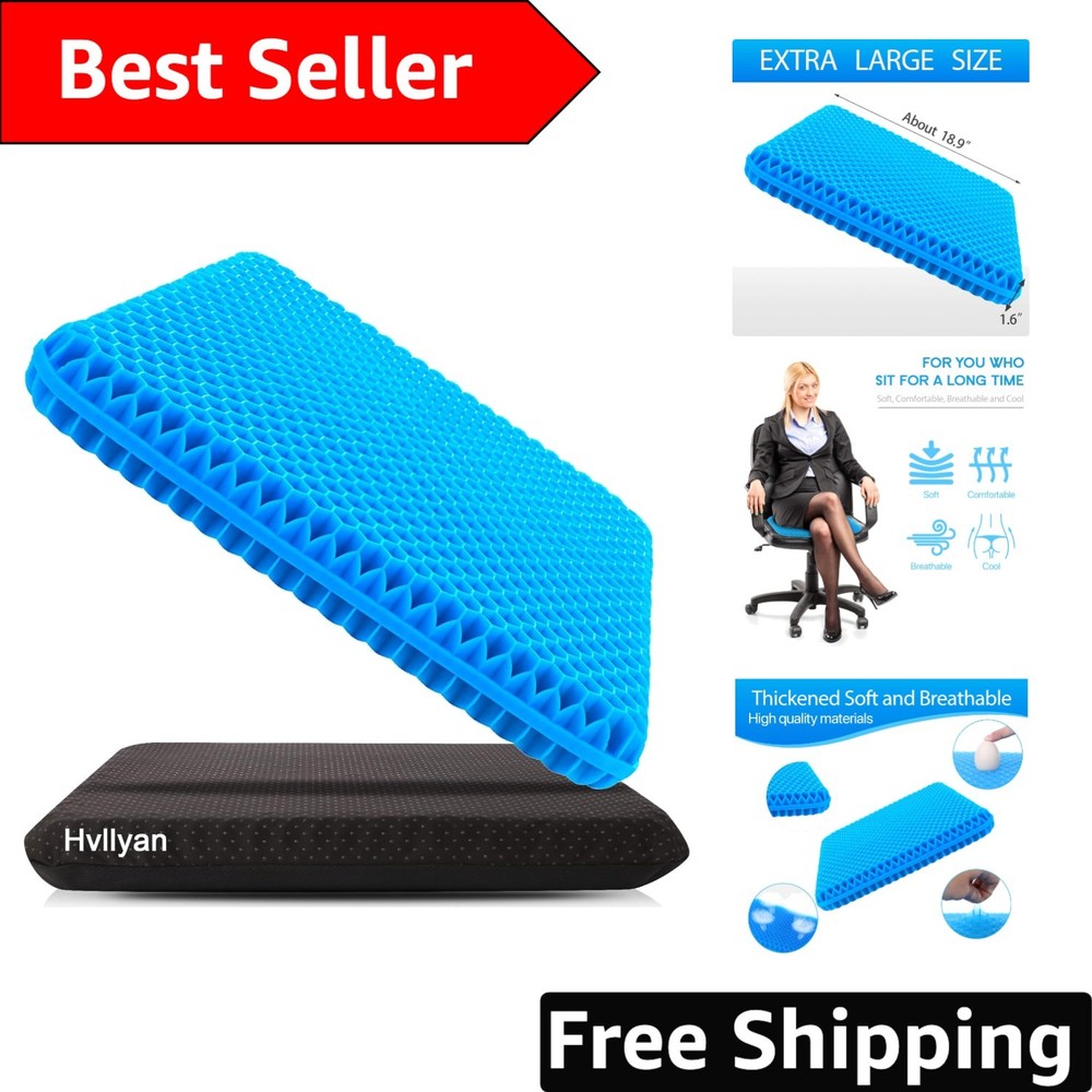 Thick & Cooling Gel Seat Cushion 18.9×17.7″ for Hip Pain Relief – Extra Large