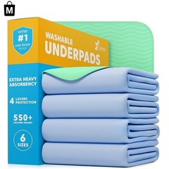 Versatile Heavy Absorbency Washable Underpads – 34×36 Reusable Pads, 4 Count