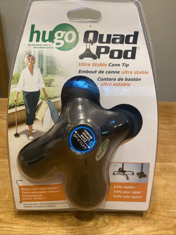 Hugo Mobility Quadpod Ultra Stable Cane Tip Compact Quad Design 3/4″ Lightweight