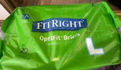 Adult Diapers FitRight OptiFit Briefs Incontinence Tabs Large 20ct